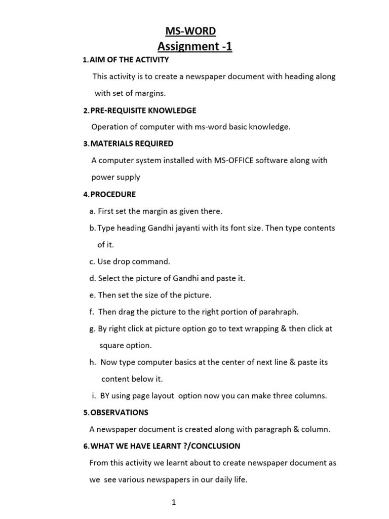 MS Word Document Creation Guide | PDF | Microsoft Word | Control Key