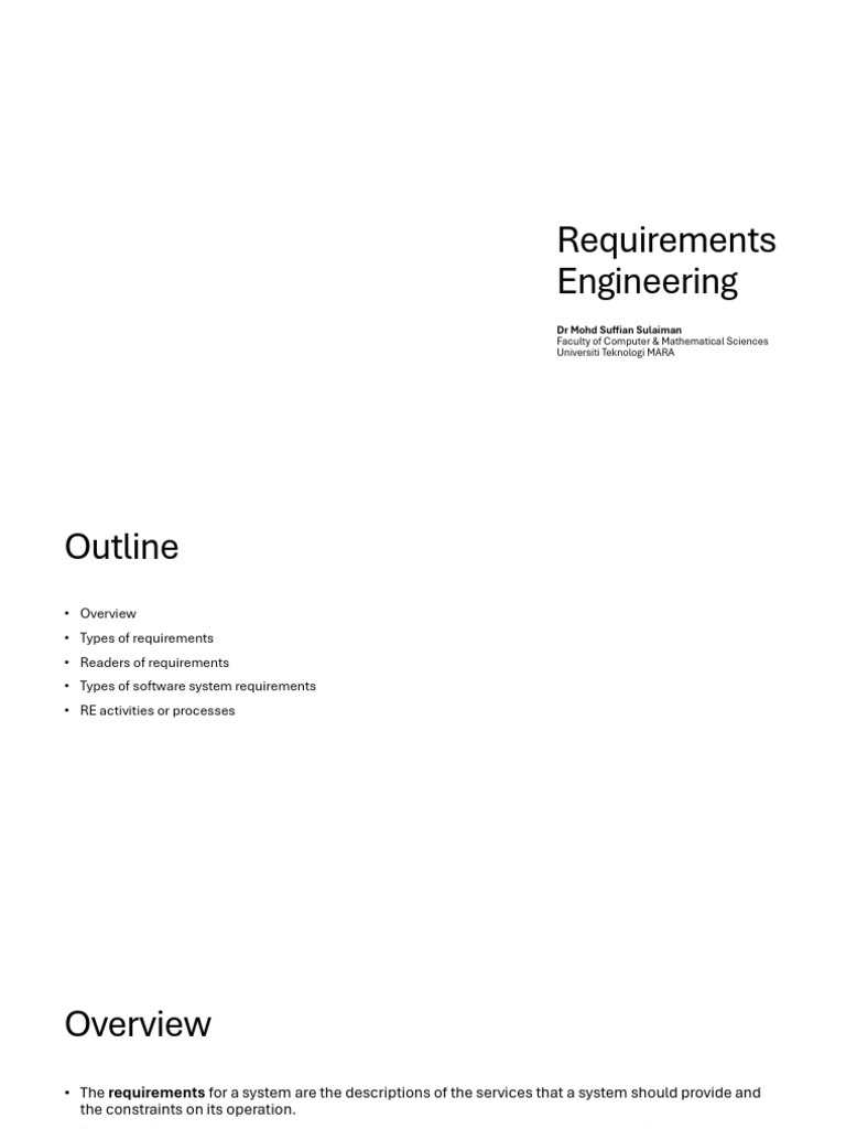 Requirements Engineering for Software Systems | PDF | System | Usability
