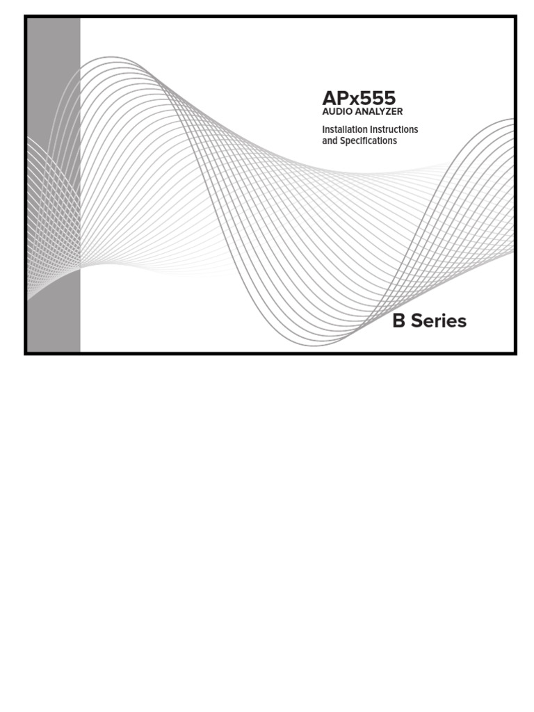 APx555 B Series Installation and Specifications | PDF | Personal ...