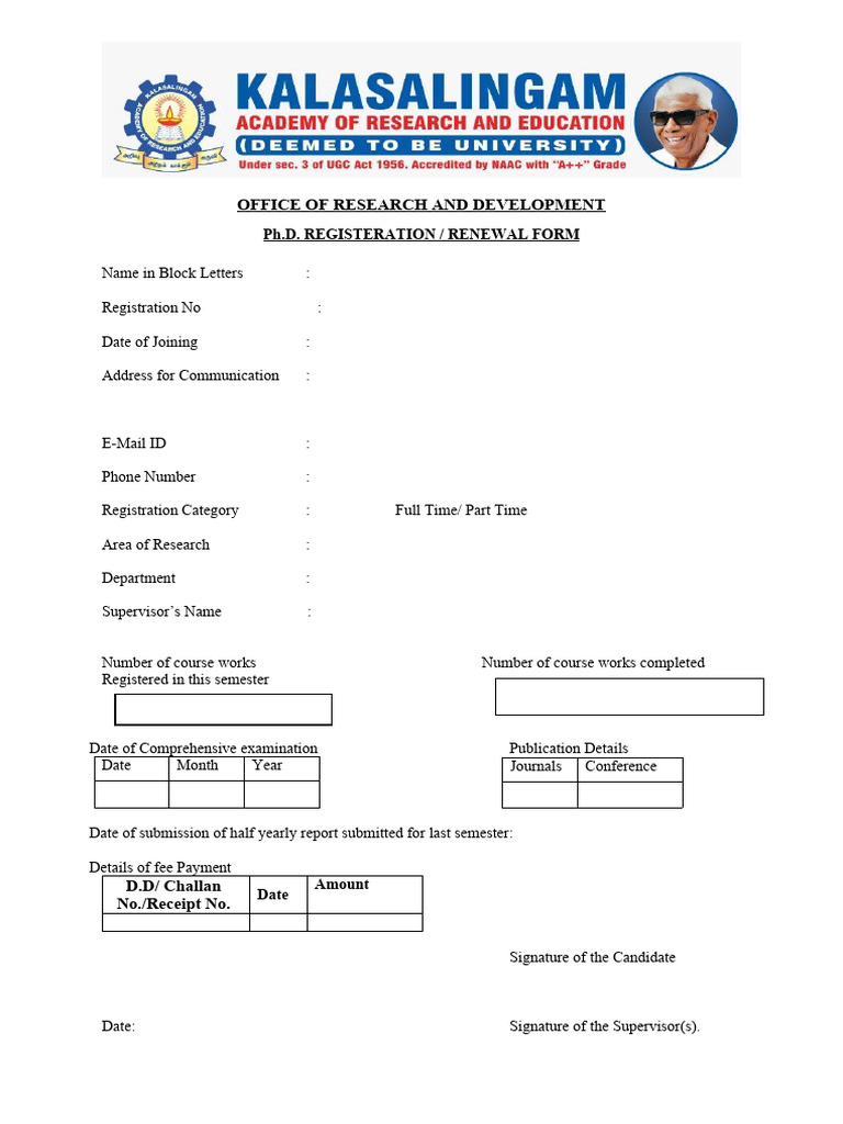 Ph.D. Registration/Renewal Form | PDF