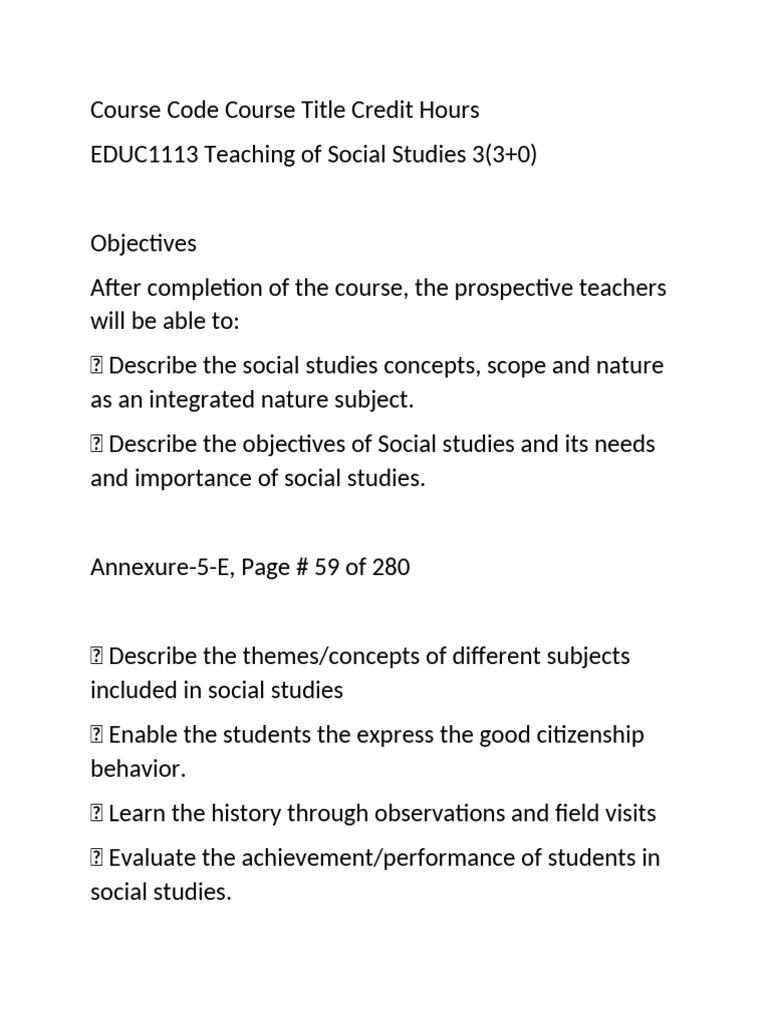 Teaching Social Studies Curriculum Guide | PDF