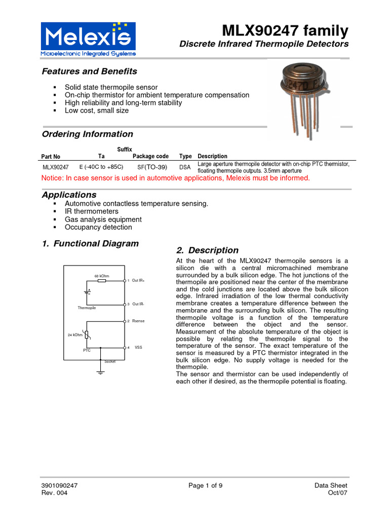 98567 | PDF | Infrared | Sensor