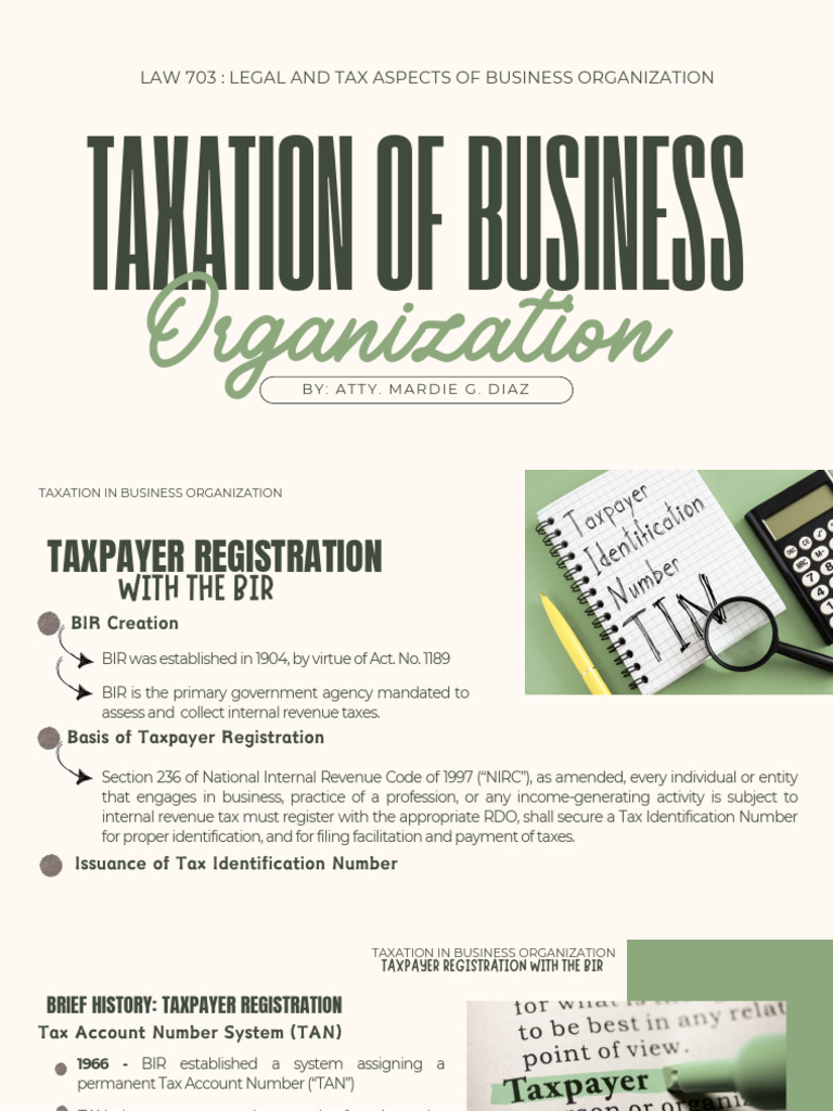 Business Taxation and BIR Registration Guide | PDF | Taxes | Value ...