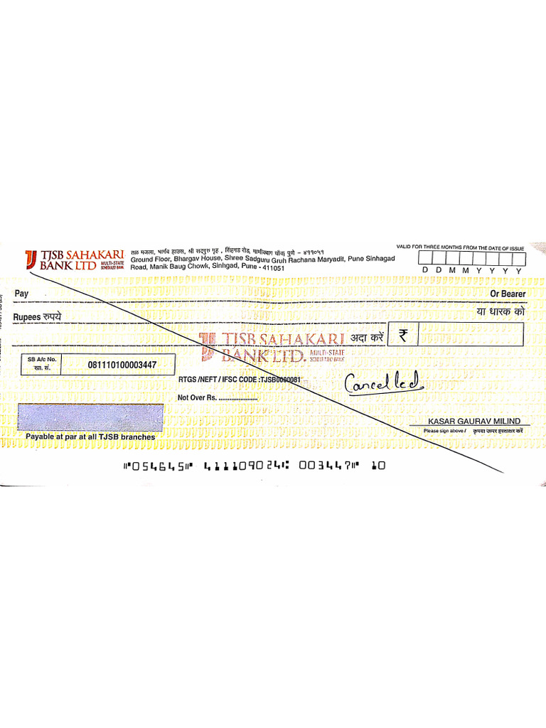 Cancelled Cheque | PDF