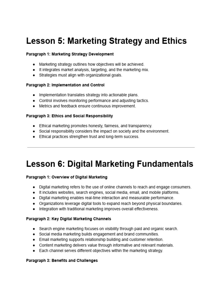 Marketing Strategy and Digital Ethics | PDF