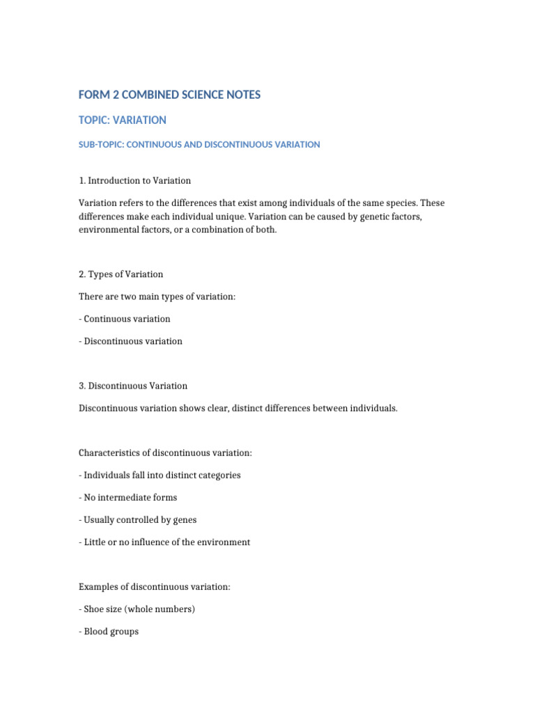 Understanding Variation: Types Explained | PDF