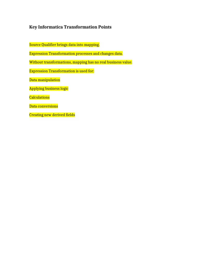 Highlighted Key Points | PDF