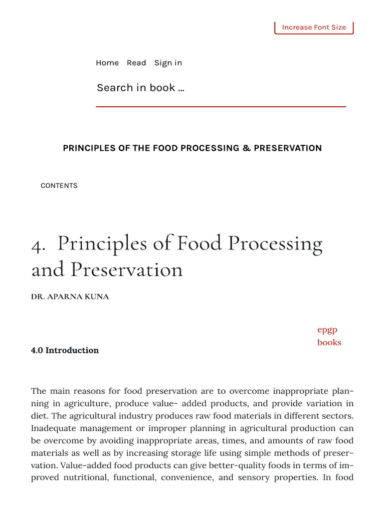Principles of Food Processing & Preservation | PDF | Food Preservation ...