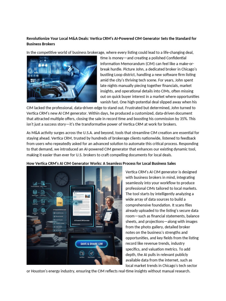 AI CIM Generator for Business Brokers | PDF | Customer Relationship ...