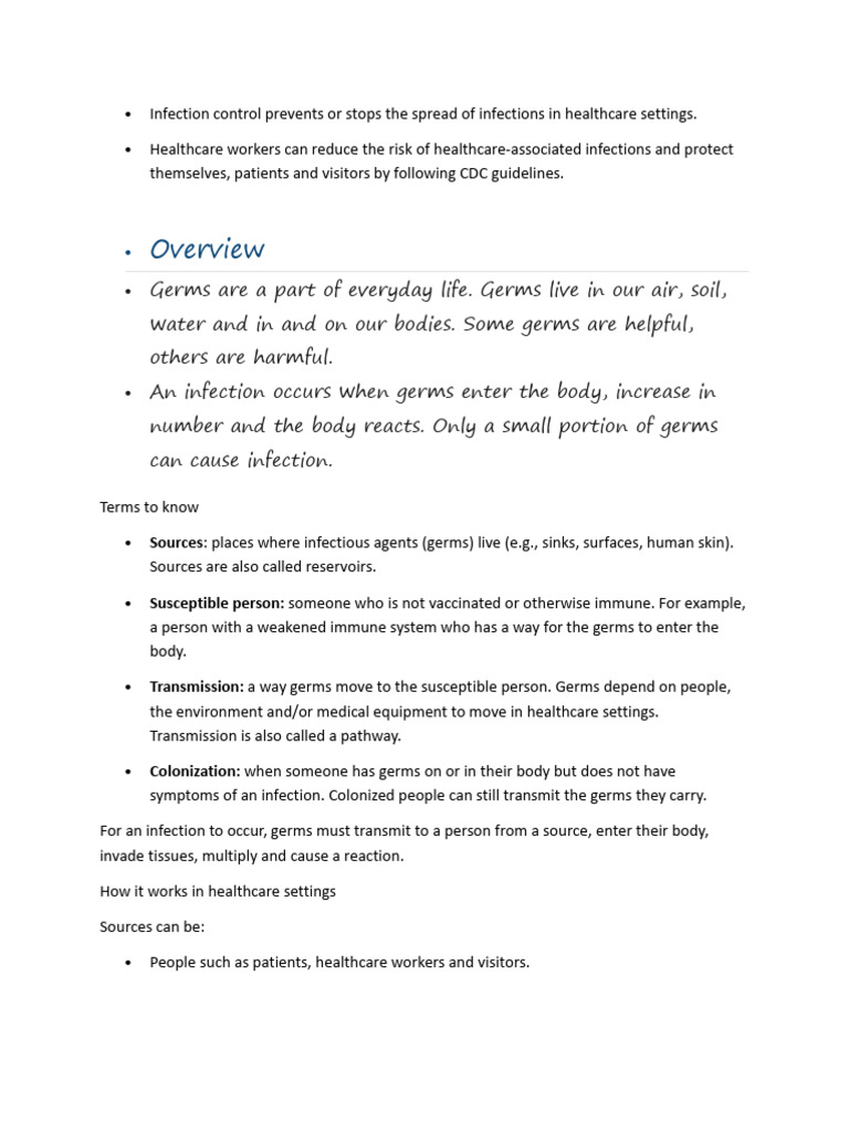Infection Control Guidelines for Healthcare | PDF | Hand Washing | Hygiene