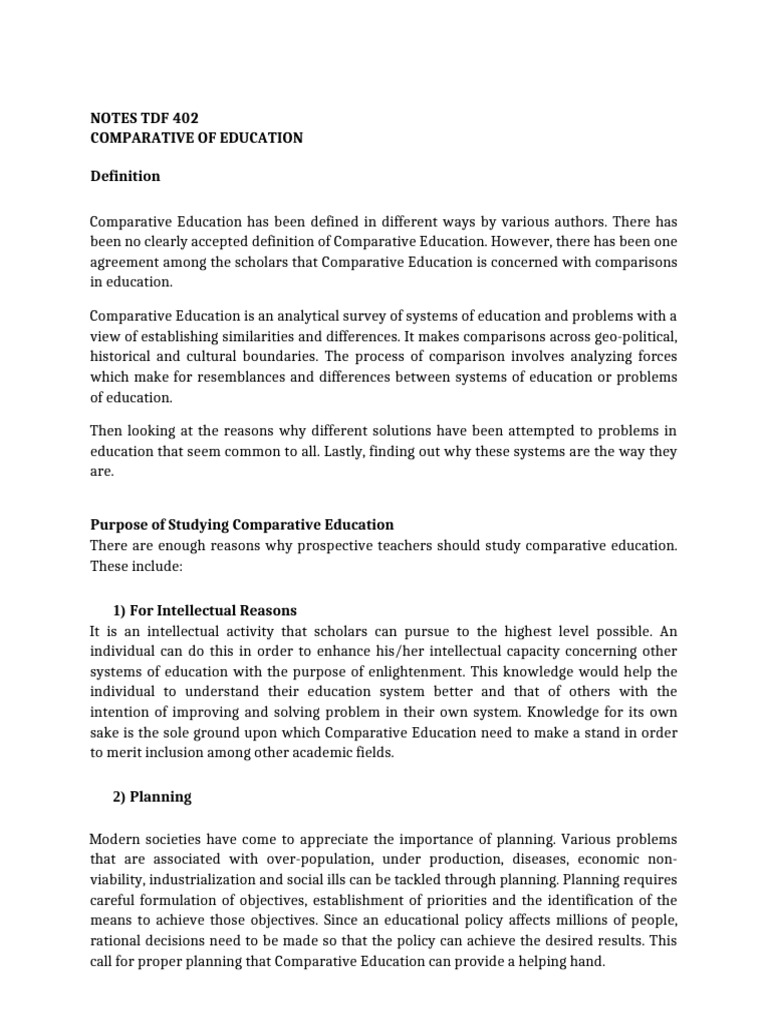 Understanding Comparative Education | PDF | Methodology | Social Sciences
