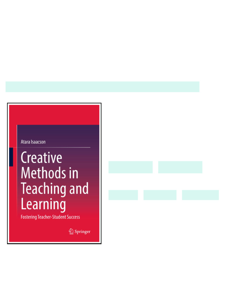 Creative Methods in Teaching and Learning: Fostering Teacher-Student ...