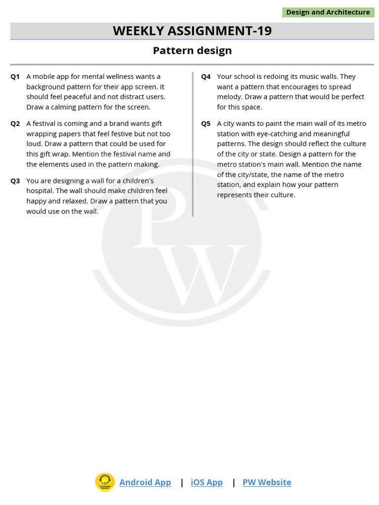 Weekly Assignment 19 _ Pattern Design_Questions ...