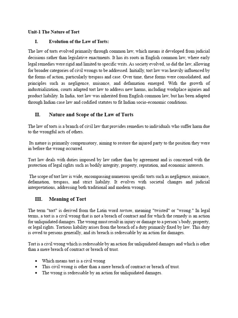 Understanding the Law of Torts | PDF | Tort | Damages