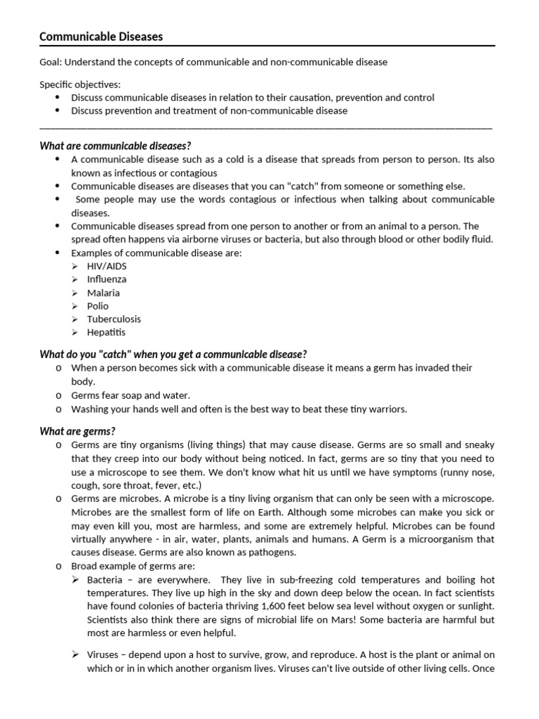 Understanding Communicable Diseases | PDF | Infection | Non ...