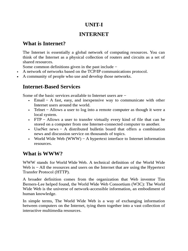 Understanding Internet Basics and Services | PDF | World Wide Web ...