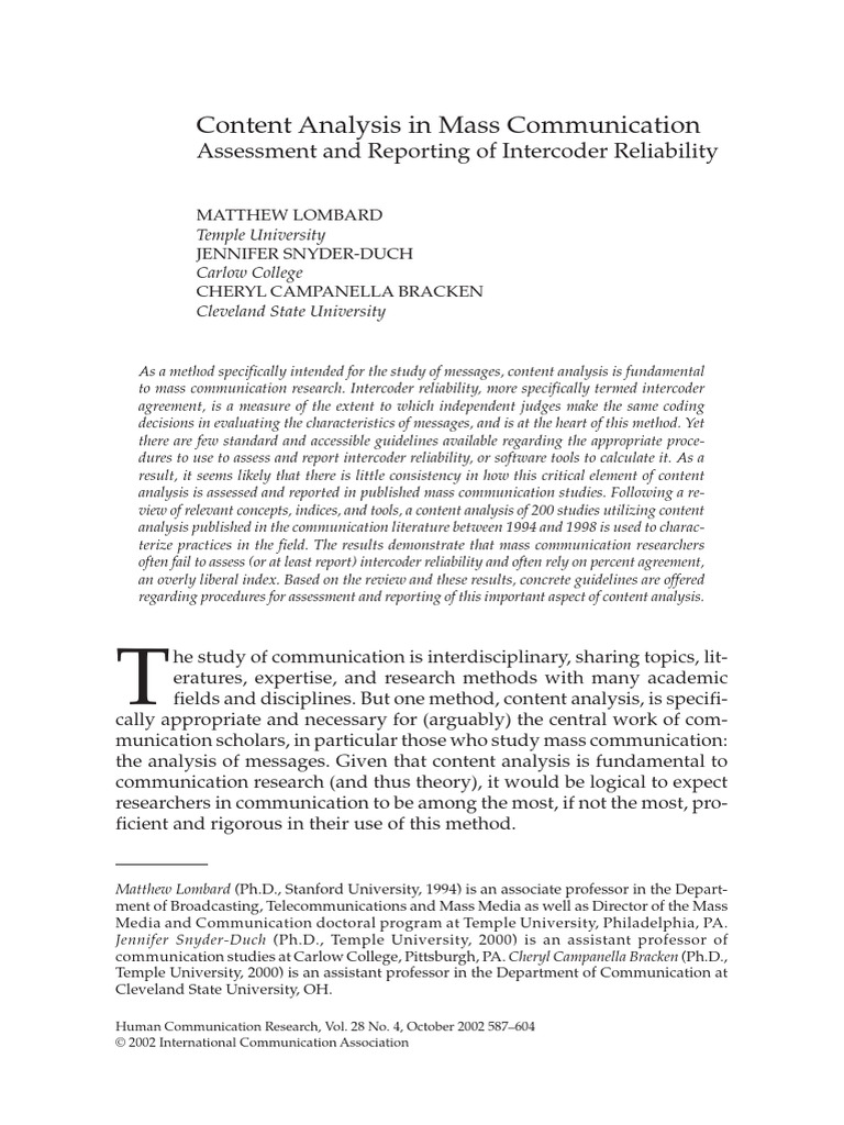 XPYx9Y-Human Communication Research - 2006 - Lombard | PDF ...