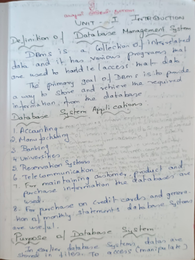 DBMS Handwritten Notes | PDF