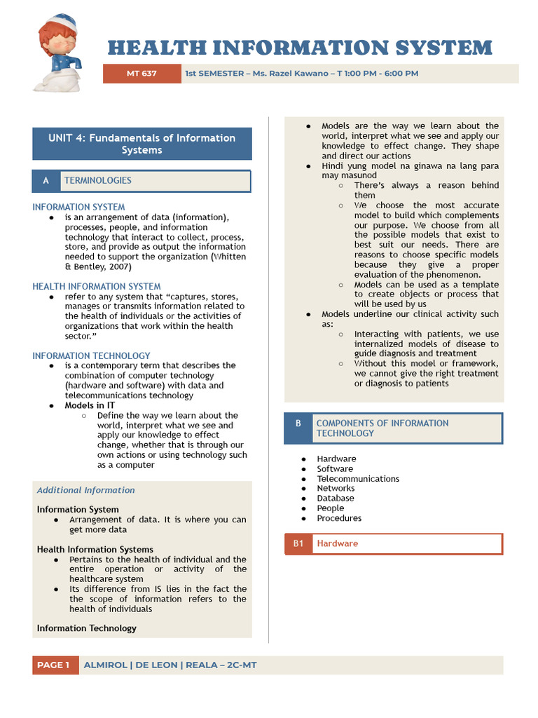 Health Information Systems Overview | PDF | Databases | Relational Model