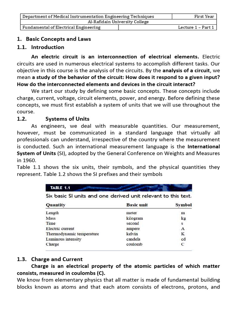Electrical Engineering Basics: Circuits & Laws | PDF | Voltage ...