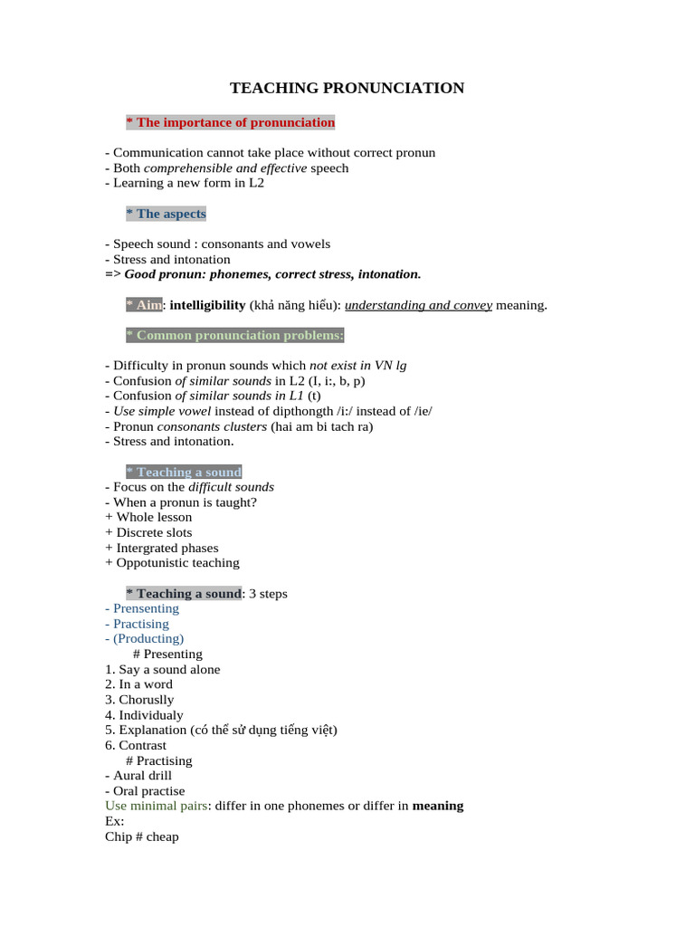 1. TEACHING PRONUNCIATION | PDF | Phoneme | Phonology