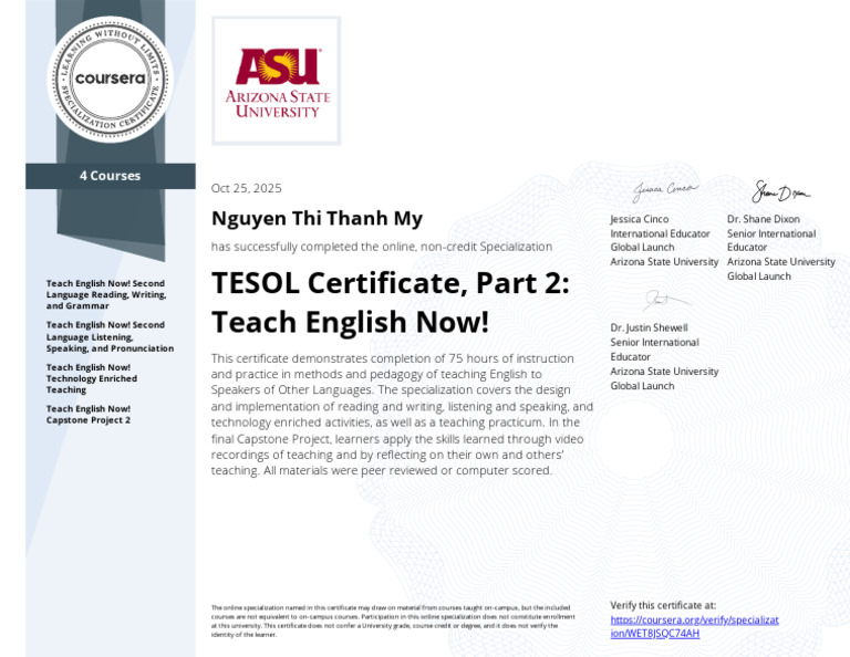 Tesol Specialization 2 | PDF | English As A Second Or Foreign Language ...