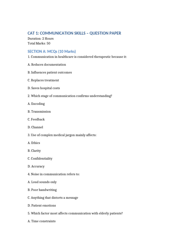 CAT 1 Questions | PDF