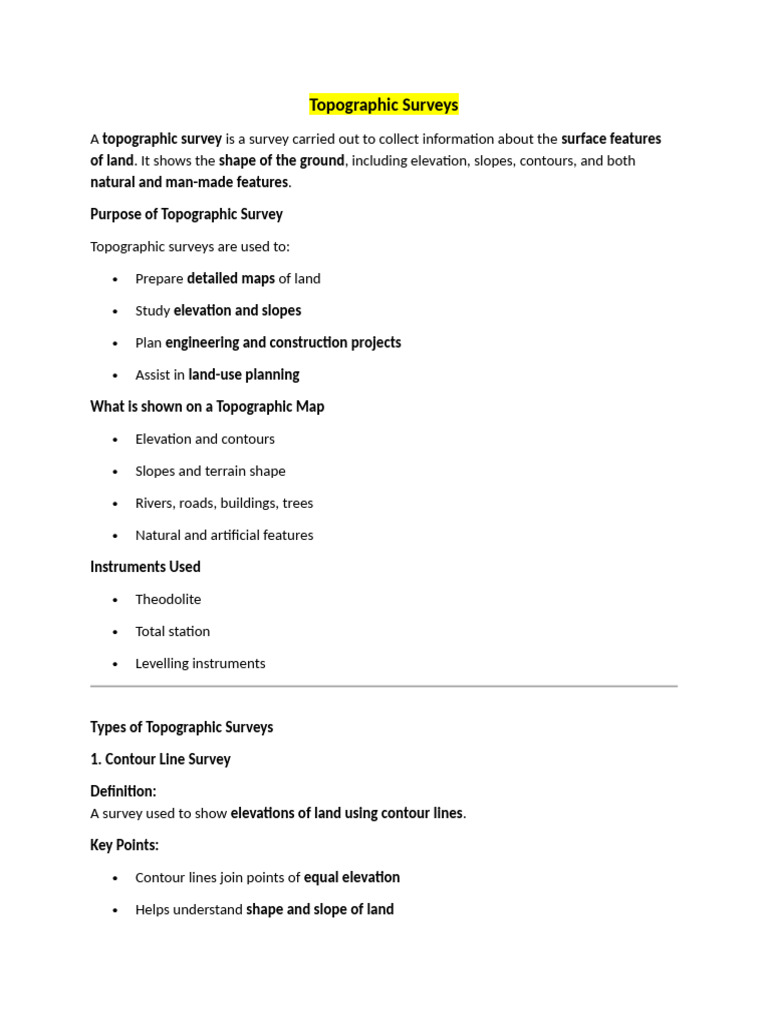 Understanding Topographic Surveys | PDF