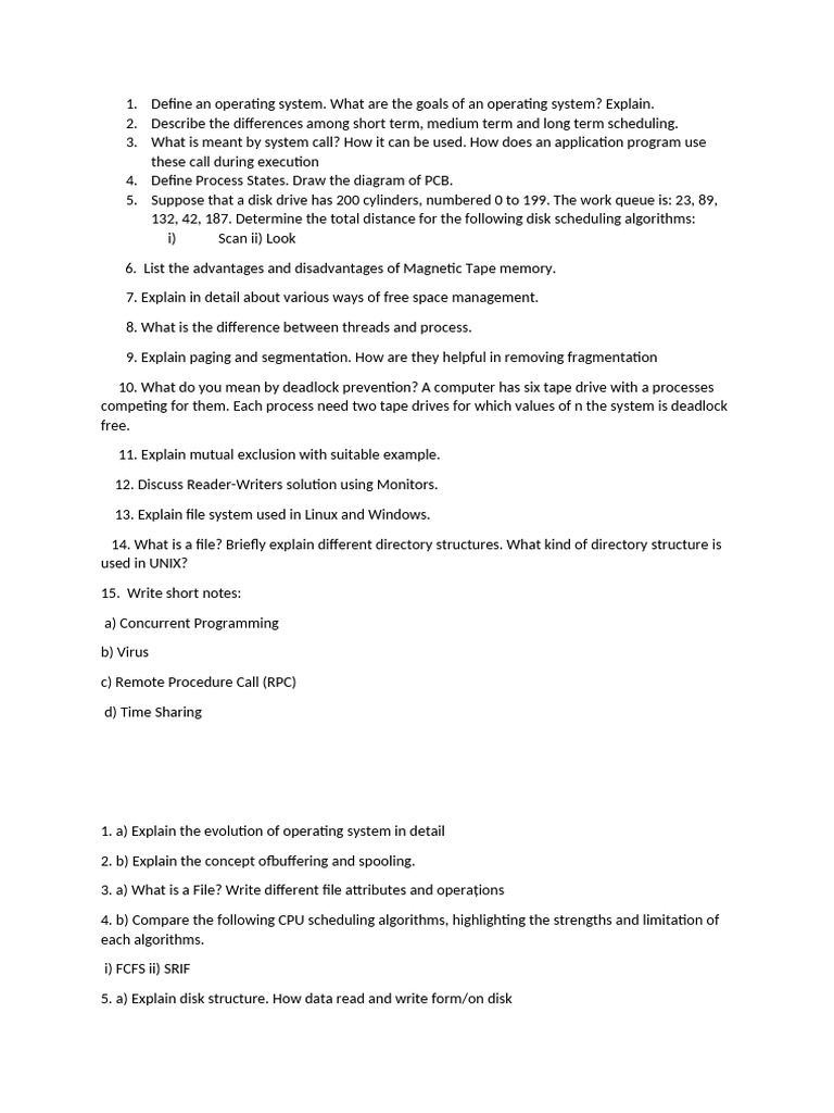 Operating System Concepts and Management | PDF