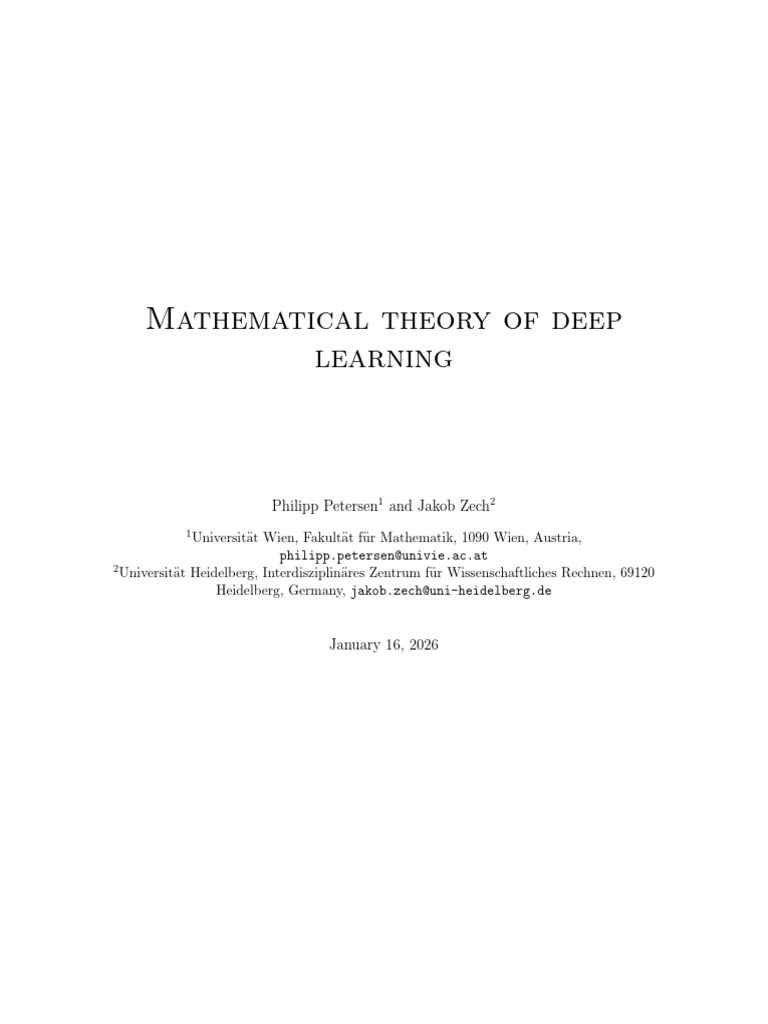 Mathematical Foundations of Deep Learning | PDF | Mathematical ...