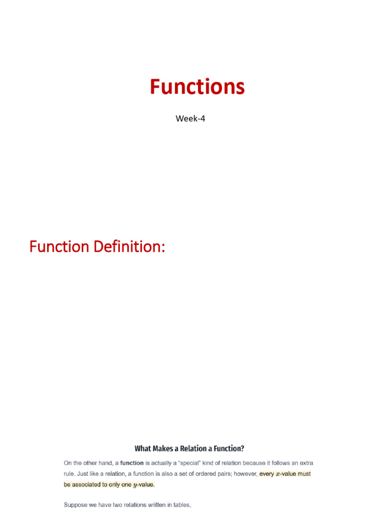 Week 4(Functions) | PDF | Function (Mathematics) | Mathematical Logic