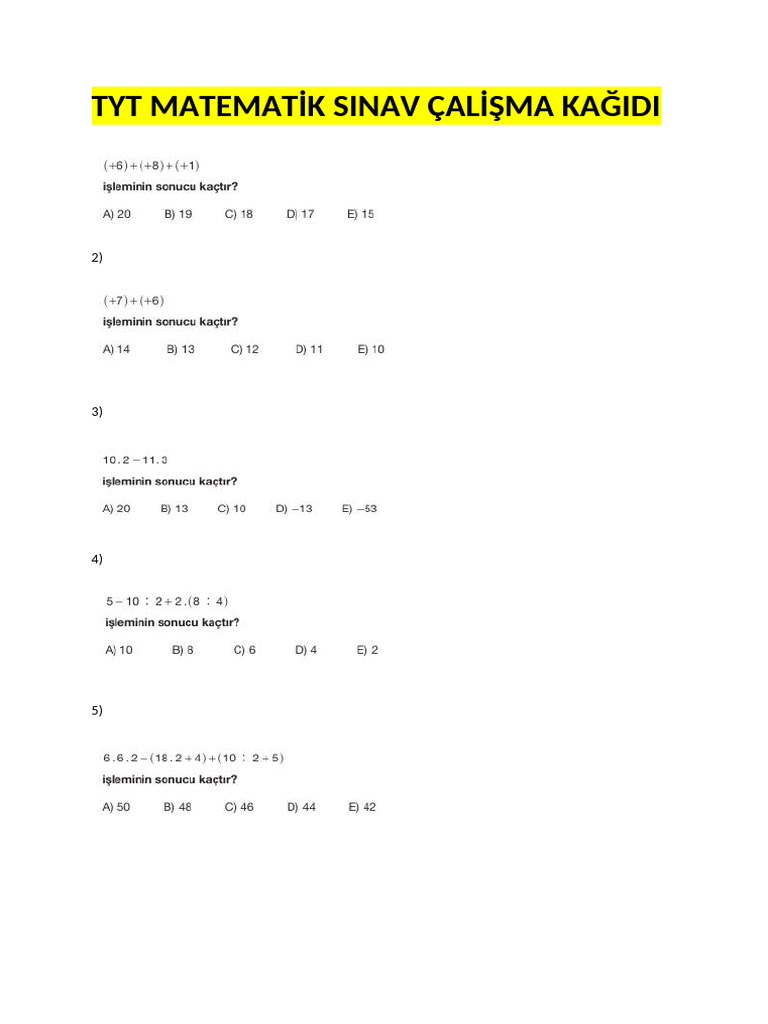 Tyt Mat | PDF
