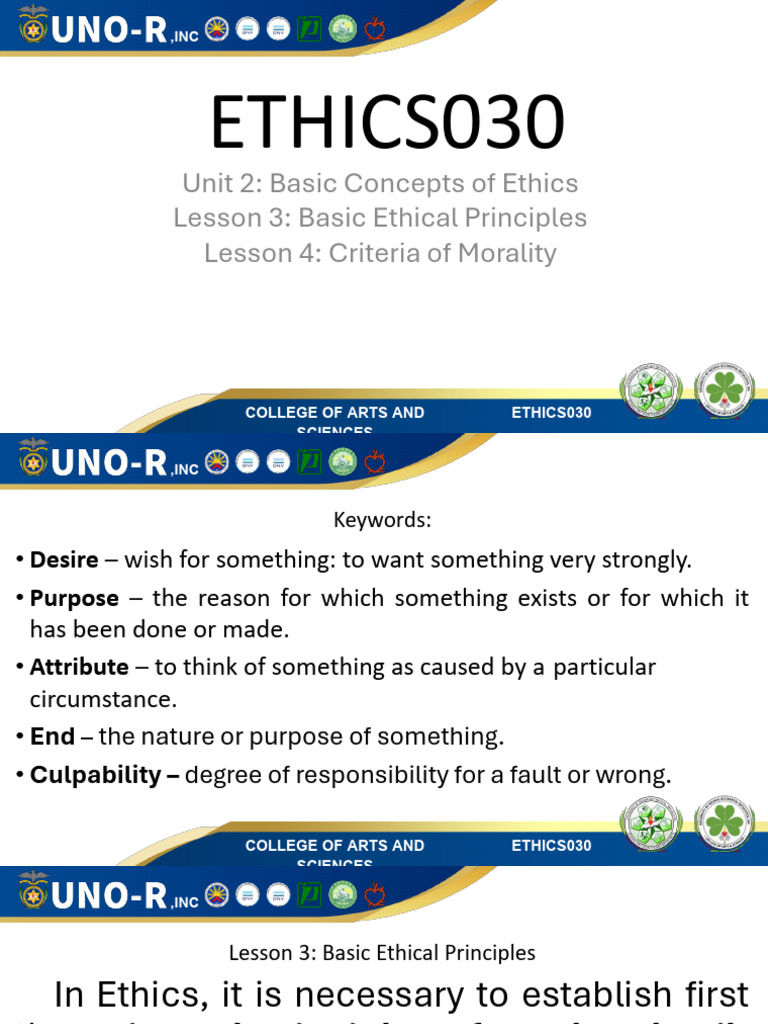 Basic Ethical Principles and Morality | PDF | Evil | Reason