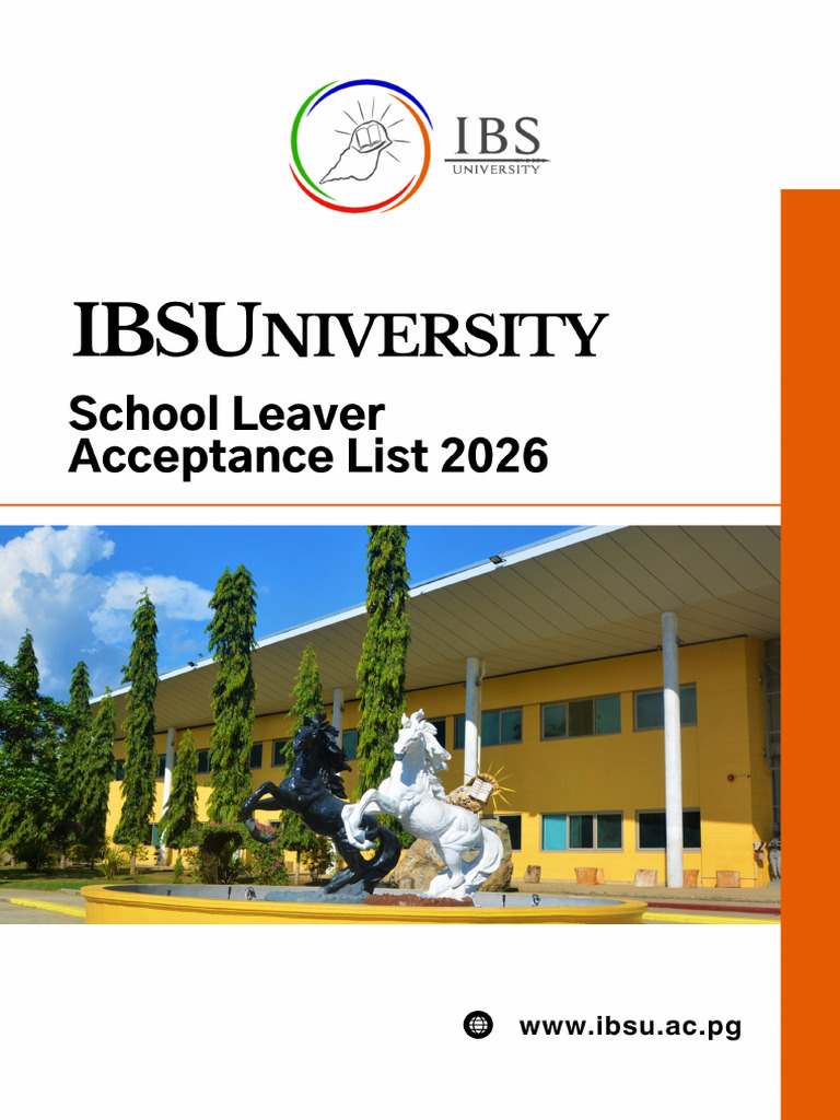 IBSU School Leaver Acceptance List 2026 | PDF