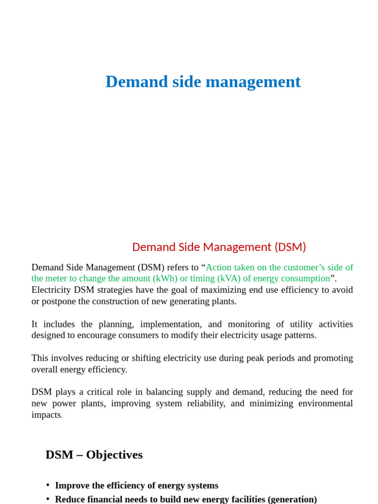 Understanding Demand Side Management | PDF