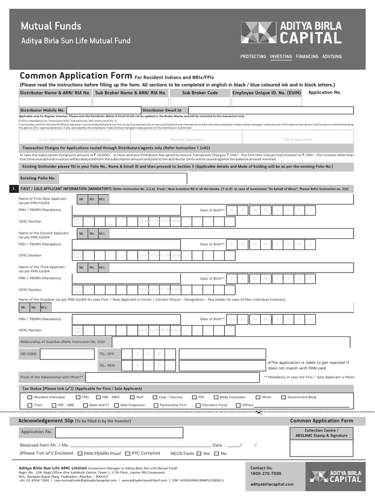 Transaction Charges for Mutual Fund Applications | PDF | Cheque ...