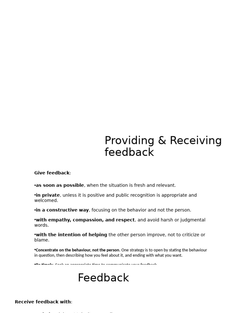 Effective Feedback Techniques Guide | PDF