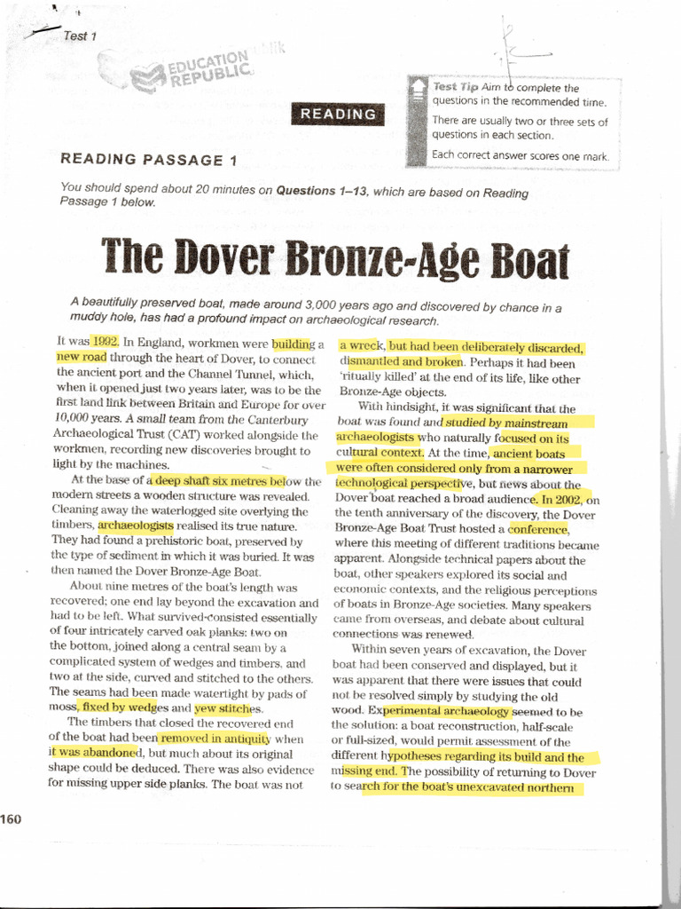 Cambridge Big Book_test 1_the Dover Bronze-Age Boat | PDF