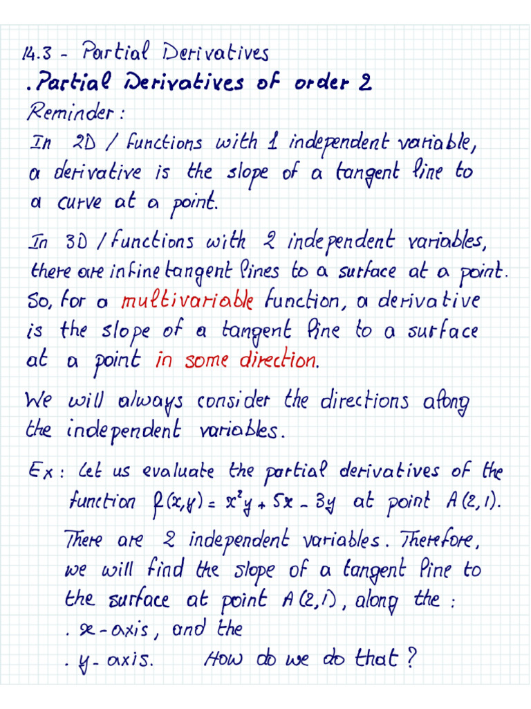 14.3 - Partial Derivatives | PDF