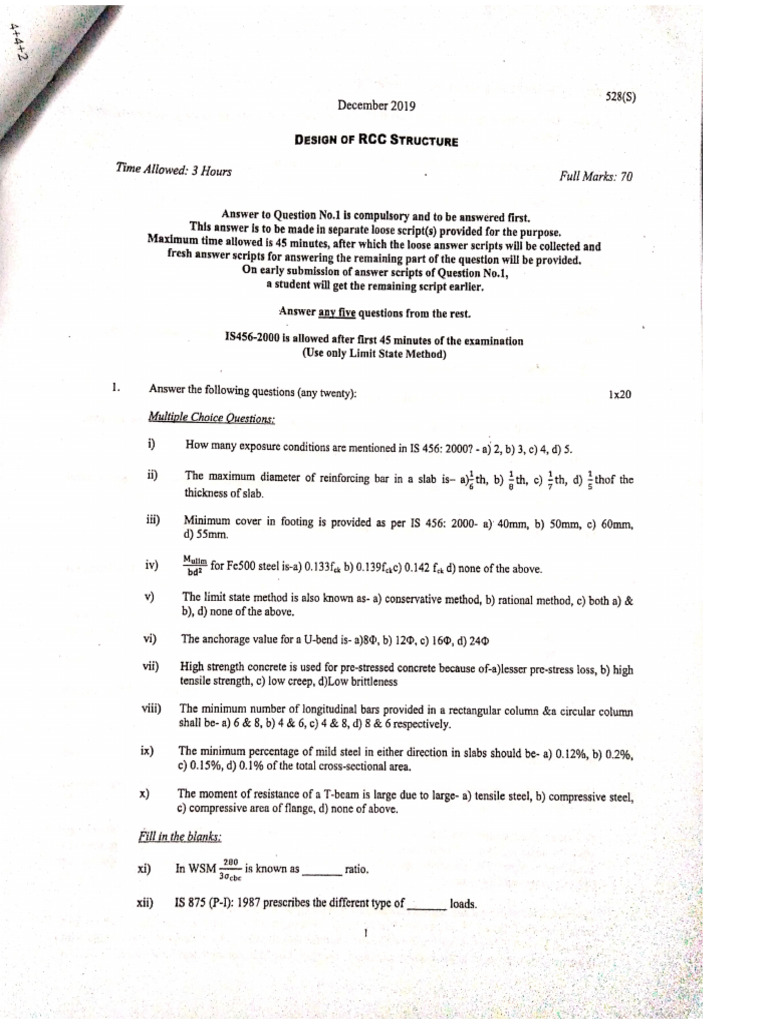 RCC Question | PDF