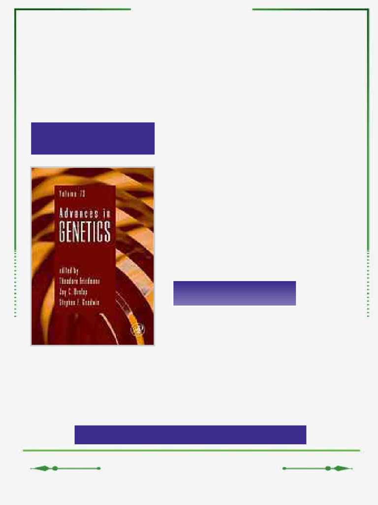 Advances in Genetics 73 1st ed Edition Theodore Friedmann ebook full ...