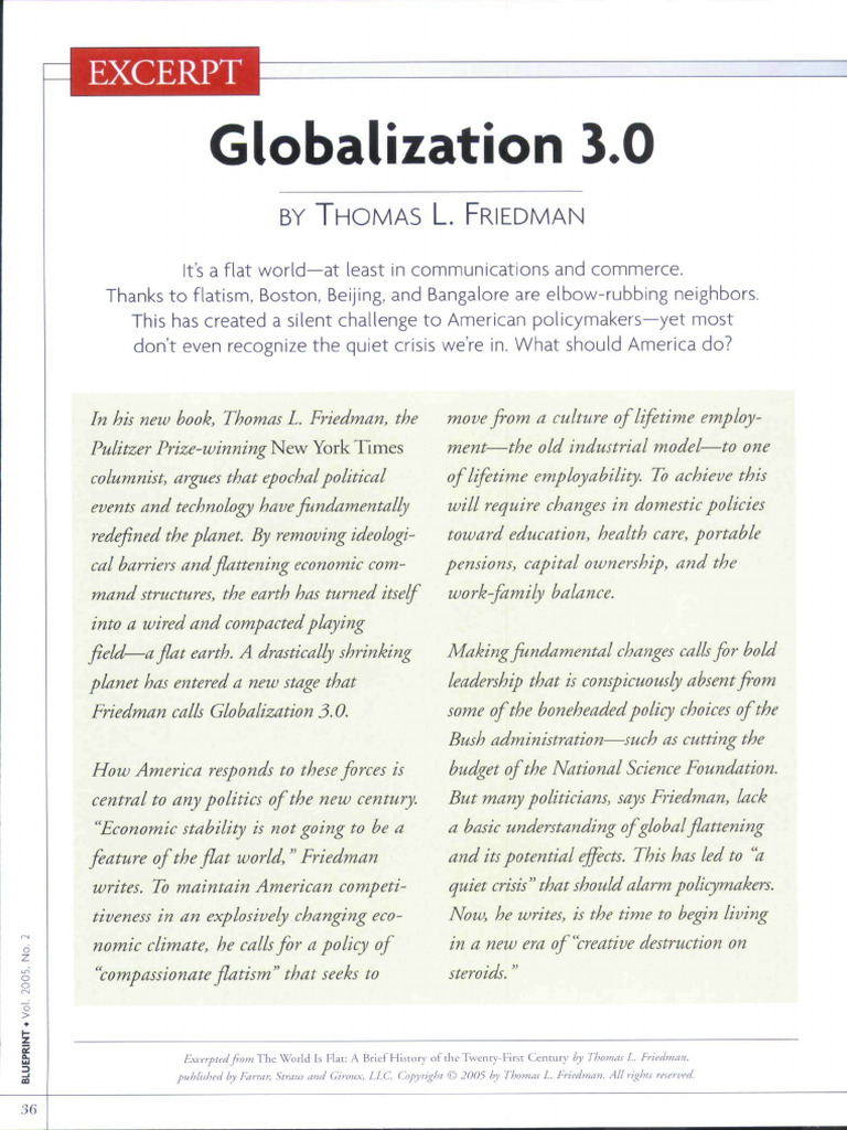 Globalization 3.0 | PDF | Employment | Economies