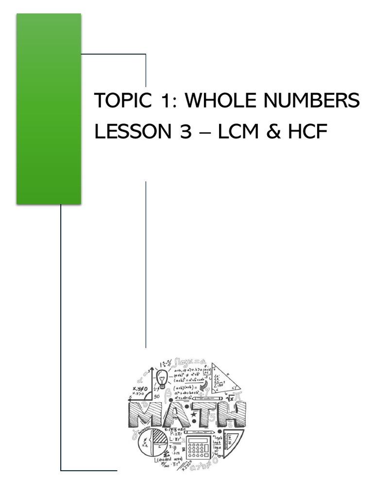 Topic 1 - Whole Numbers (Lesson 2 - Lcm and Hcf) | PDF