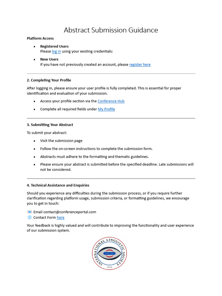 Guidance for Submitting Abstract | PDF