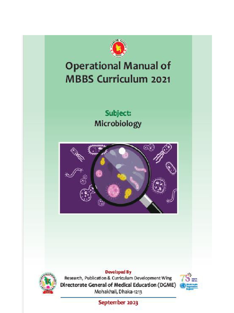 Operational Manual for MBBS Curriculum 2021 | PDF | Educational ...