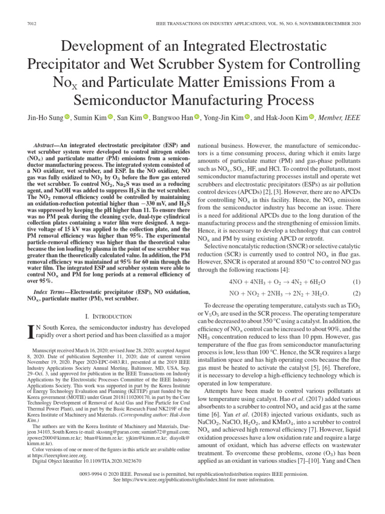 Integrated System for NOx and PM Control | PDF | N Ox | Nitrogen Dioxide