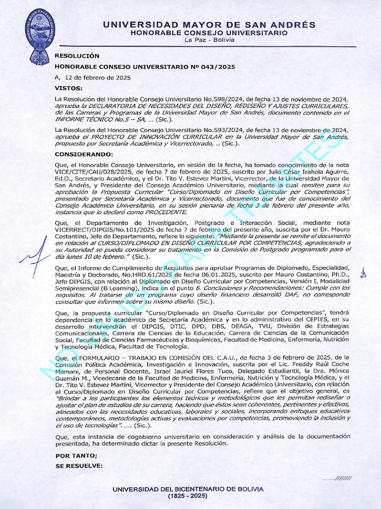 Aprobación del Diplomado en Diseño Curricular | PDF | Plan de estudios ...
