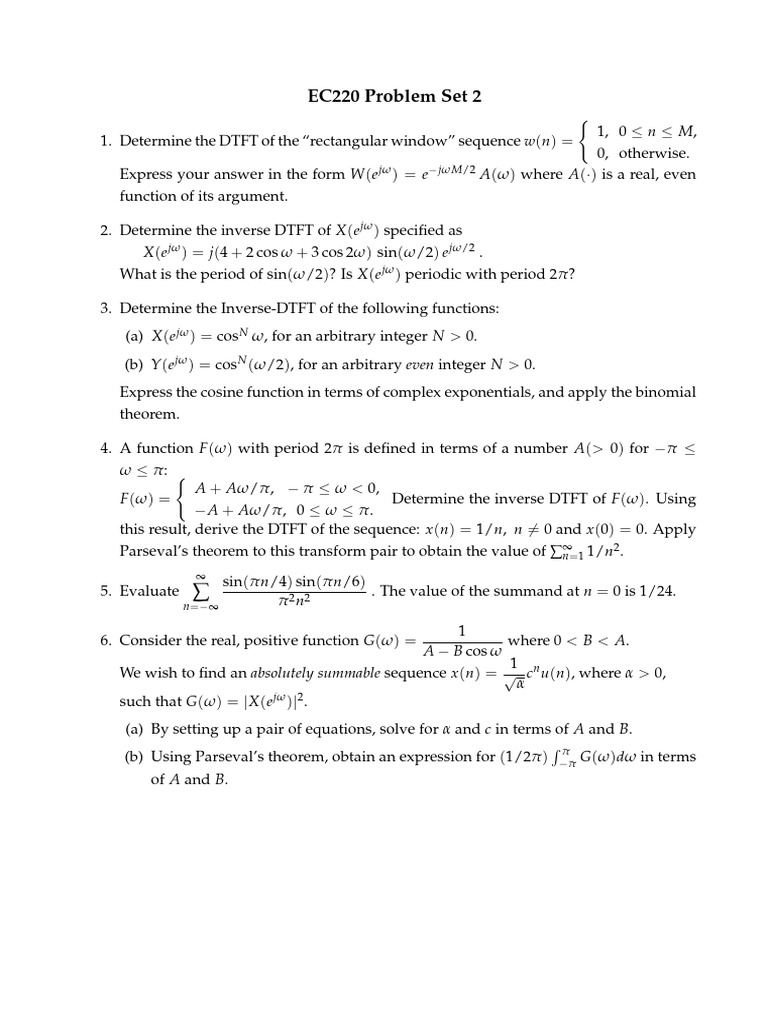 probset-two | PDF | Function (Mathematics) | Complex Analysis