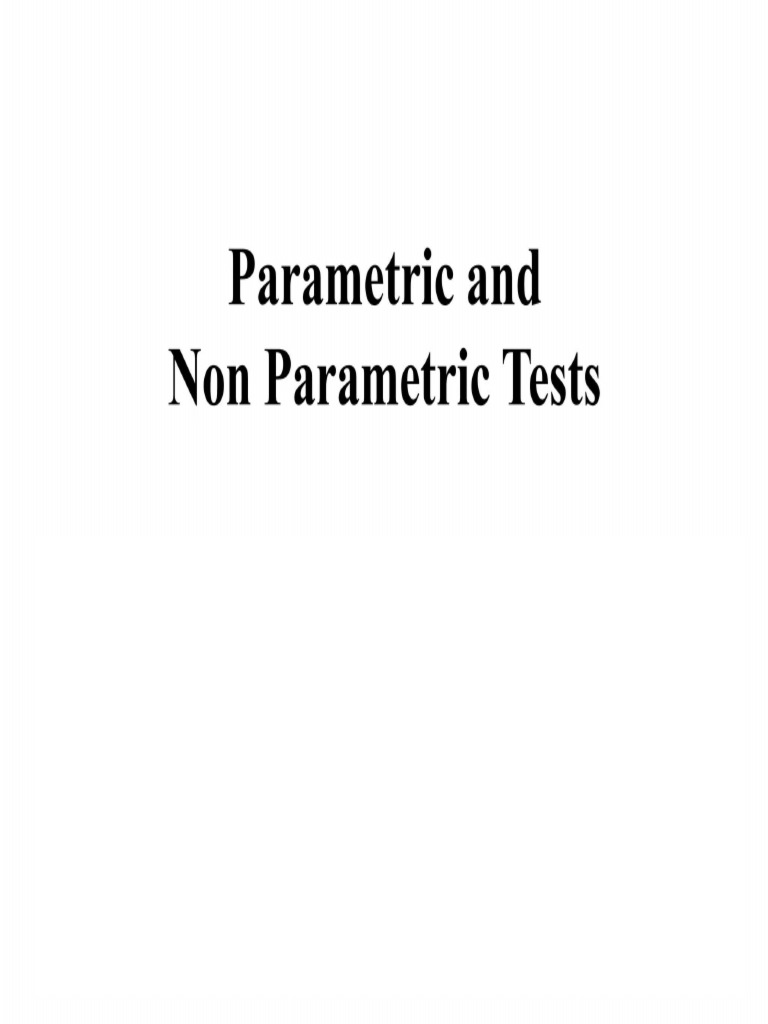 5 - Parametric and NonParametric Tests | PDF