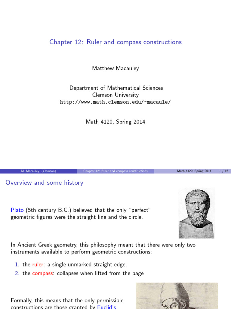 Ruler and Compass Constructions Explained | PDF | Axiom | Geometry